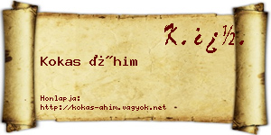Kokas Áhim névjegykártya